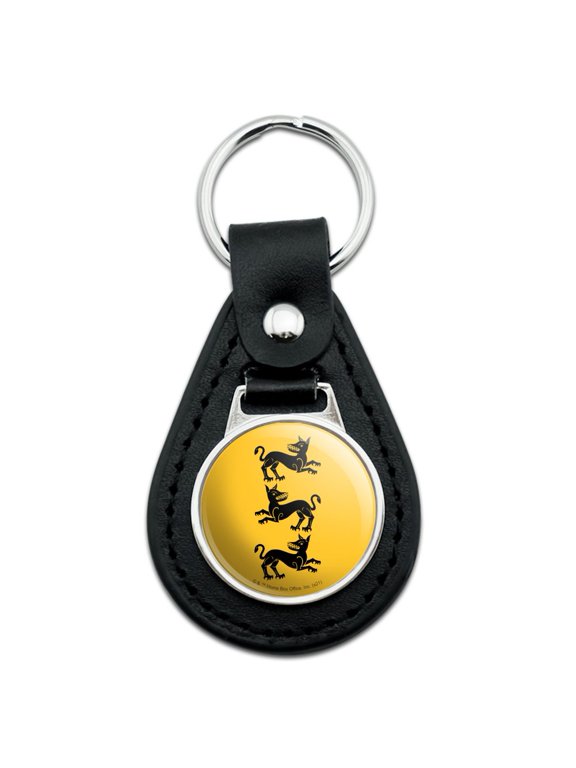 Black Leather Game of Thrones Clegane Sigil Keychain