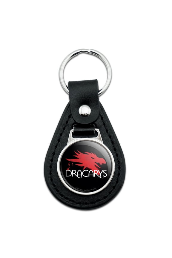 Black Leather Game of Thrones Dracarys Keychain