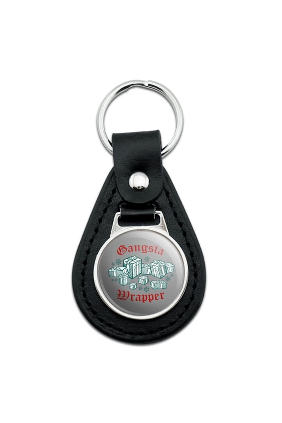 Black Leather Gangsta Wrapper Keychain