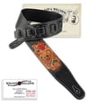 thumbnail image 1 of Black Leather Grateful Skull & Red Rose Guitar Strap Hand Tooled Walker & Williams CVG-12, 1 of 7