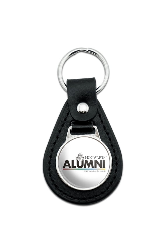 Black Leather Harry Potter Hogwarts Alumni Keychain
