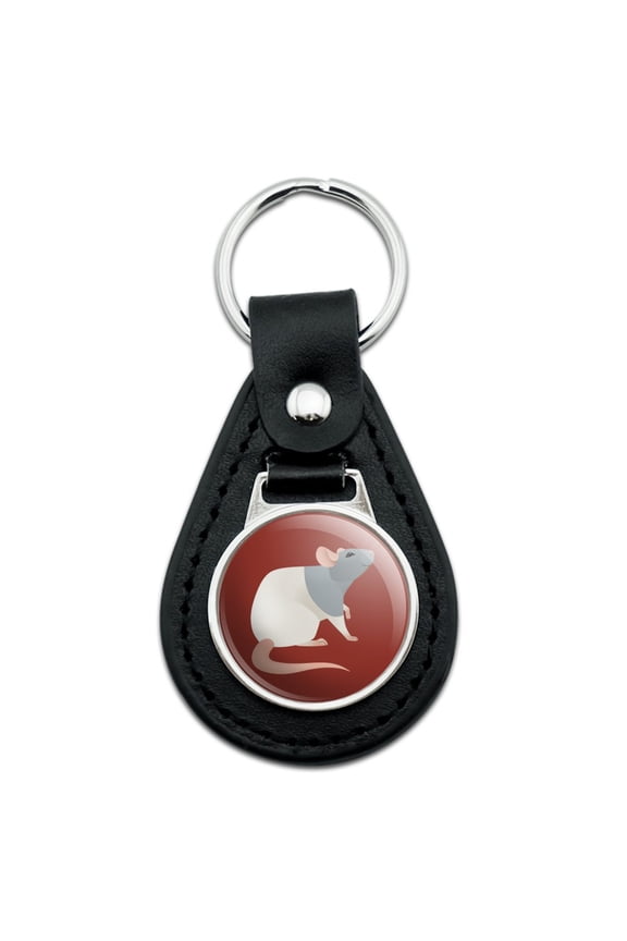 Black Leather Hooded Rat Keychain