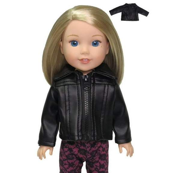 Black Leather Jacket for 14-Inch Dolls | Dolls Clothes
