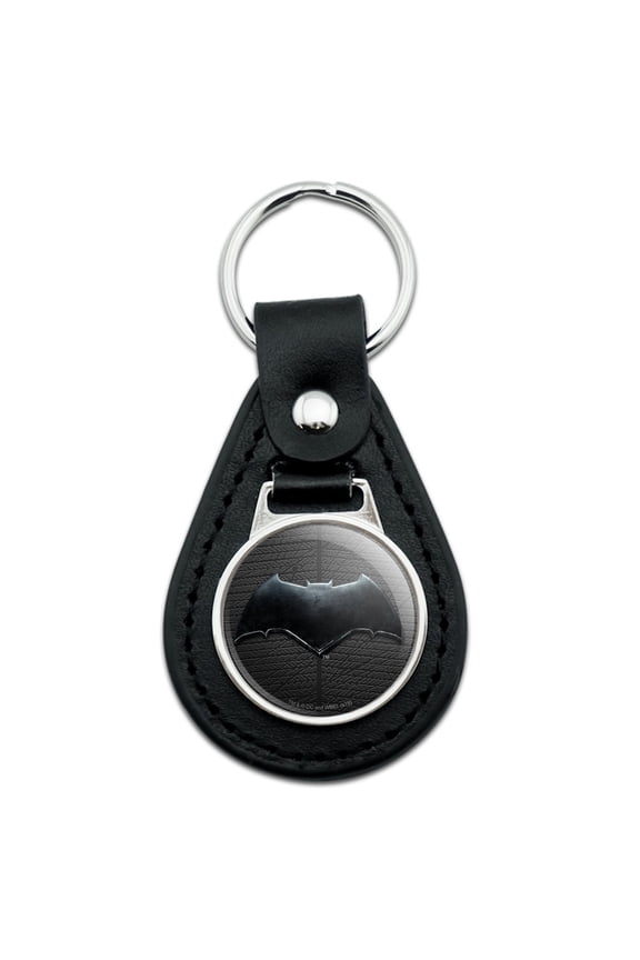 Justice League Movie Batman Logo Black Leather Keychain