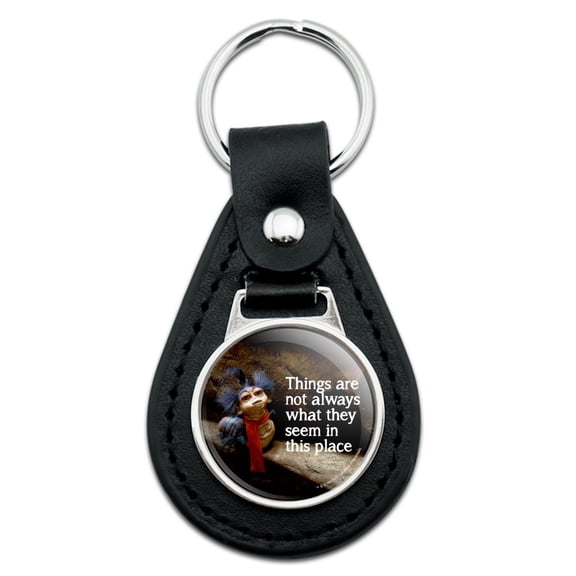 Black Leather Labyrinth The Worm Quote Thing Are Not Always What They Seem In This Place Keychain