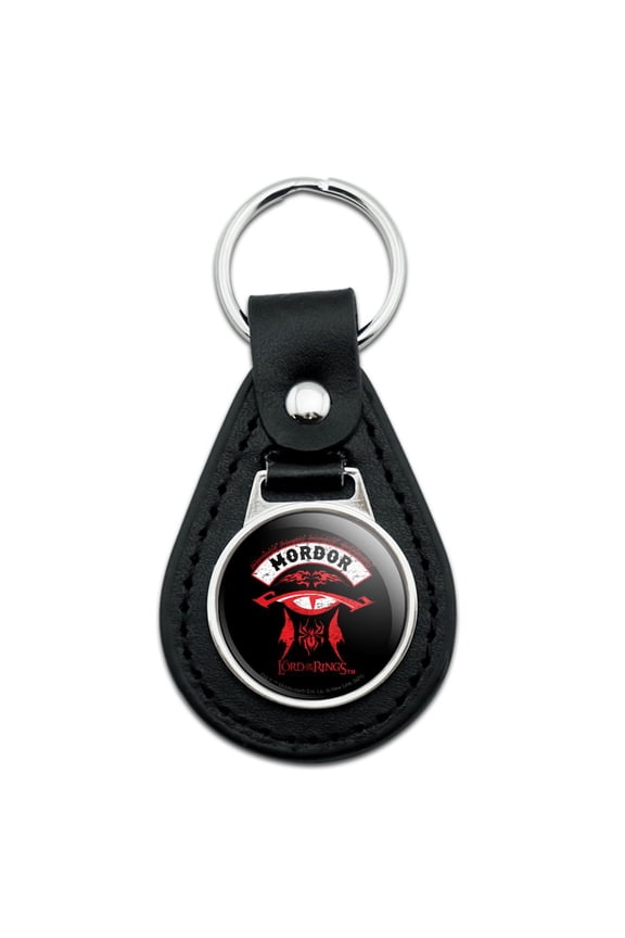 Black Leather Lord of The Rings Mordor Keychain
