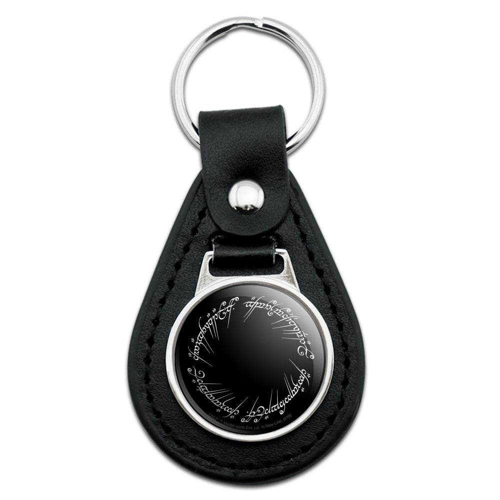 Black Leather Lord of the Rings Mordor Script Keychain - Walmart.com