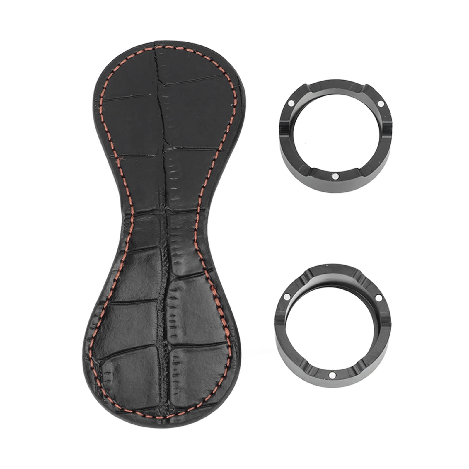 Black Leather Pocket Billiard Chalk Holder Clip Pool Cue