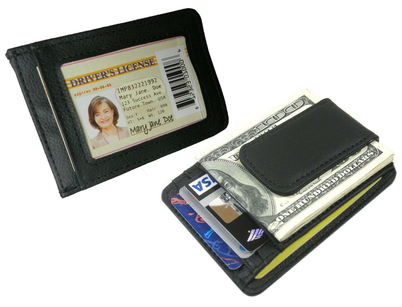 Slim Thin Leather Credit Card ID Mini Wallet Holder Bifold Driver's License  Safe NEW COLORS 1515C