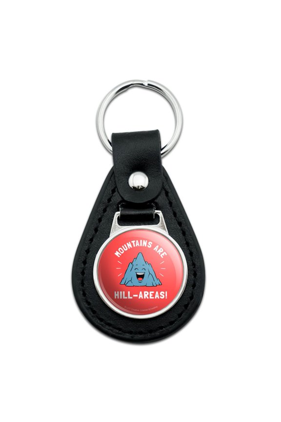 Black Leather Mountains Are Hill-Areas Hilarious Funny Humor Keychain