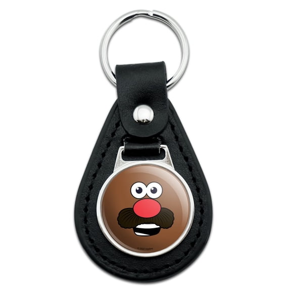 Black Leather Mr. Potato Face Keychain