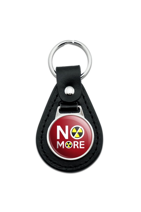 Black Leather No More Nuclear Nuke Clean Energy Power Keychain