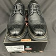 thumbnail image 1 of Black Leather Oxford Rubber Sole Lace Up Men&rsquo;s Shoes Size 7 Iron Man Theme, 1 of 6