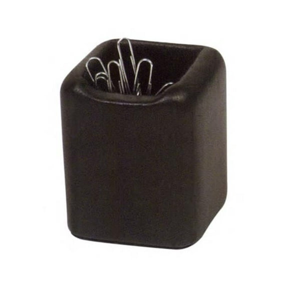 Black Leather Paperclip Holder