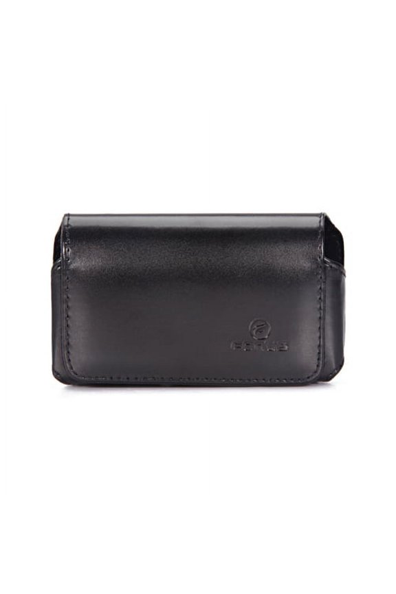 Black Leather Phone Case Compatible With Samsung Character, Brightside, Blackjack i607, Behold T919, Array, A177 - Sanyo Juno SCP-2700, Innuendo - Sharp Kin Two - T-Mobile Tap N2P