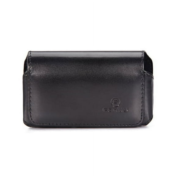 Black Leather Phone Case Compatible With Samsung Character, Brightside, Blackjack i607, Behold T919, Array, A177 - Sanyo Juno SCP-2700, Innuendo - Sharp Kin Two - T-Mobile Tap N2P