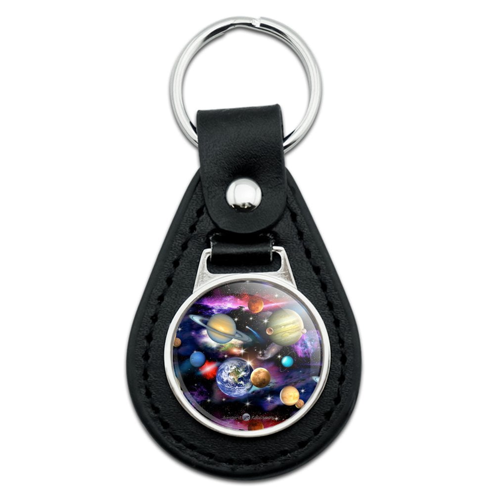 Black Leather Planets Solar System Earth Saturn Jupiter Mars Pattern ...