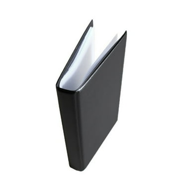 Black Leather Professional Business Card Book Holder Organizer, 120 Pcs Capacity PU Name Credit Cards Booklet (18.8x10.5x2.0cm)