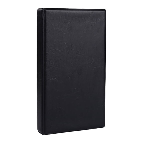 Black Leather Professional Business Card Holder Organizer, 180 Pcs Large Capacity PU Name Credit Cards Booklet, Durable Credit Card ID Case/Holder for Men & Women, 1Pc, Easy to Use(Black,7.1x3.9")