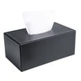 thumbnail image 1 of Black Leather Rectangular Tissue Box Cover, 1 of 3