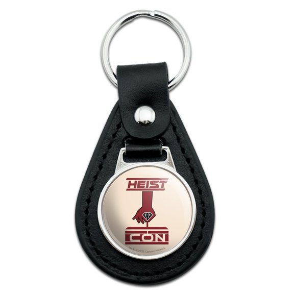 Black Leather Rick and Morty Heist Con Keychain