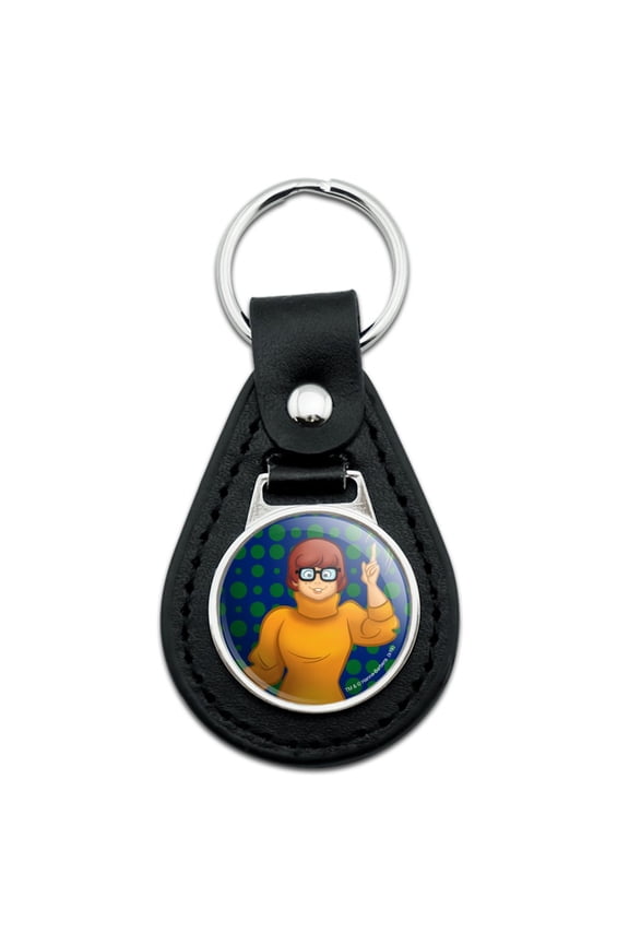 Black Leather  Scooby Doo Velma Character Keychain