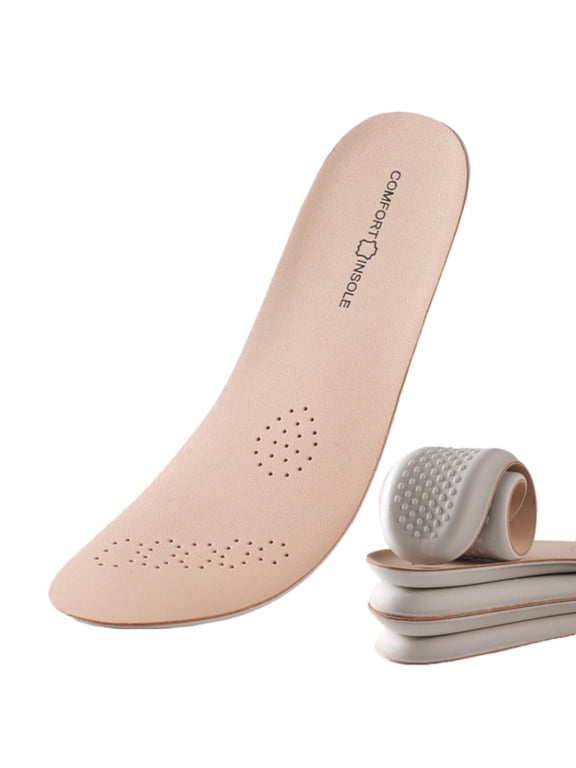 BlueVenture Leather Shoe Insoles for Men Thick Leather Insert for Women Sneakers and Loafers Shoes Liners Pads for All Day Comfort Walking and Standing Fatigues 1 Pair