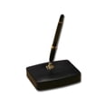 thumbnail image 1 of Black Leather Single Pen Stand - silver trim, 1 of 1
