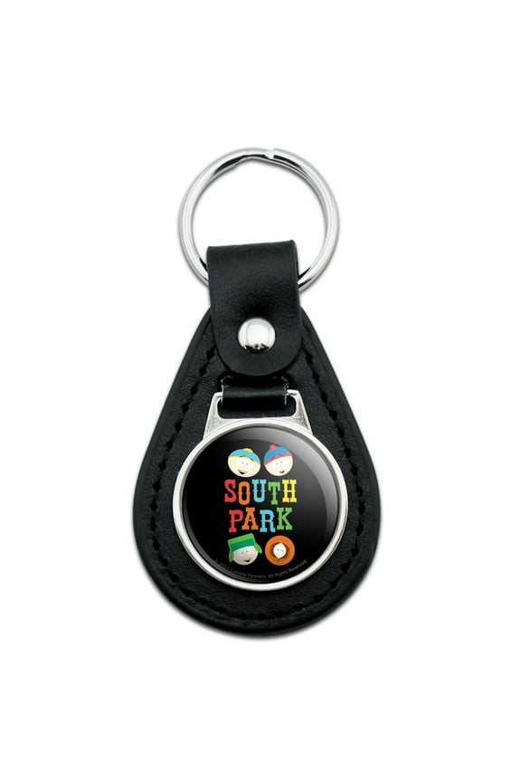 Black Leather South Park Characters Logo Keychain