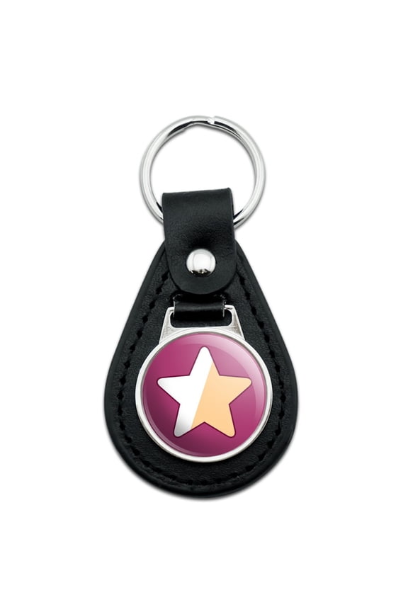 Black Leather Steven Universe Garnet Star Keychain