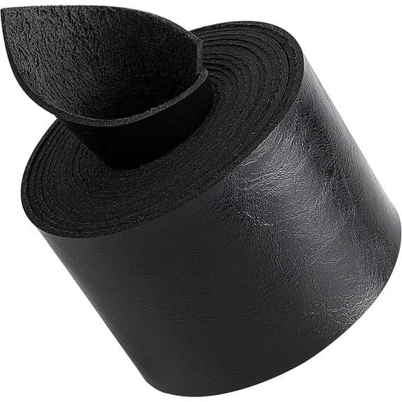 Black Leather Strap 2 Inch Wide 78 Inch Long Single Flat Cord Sided Lychee Pattern Leather Strips DIY