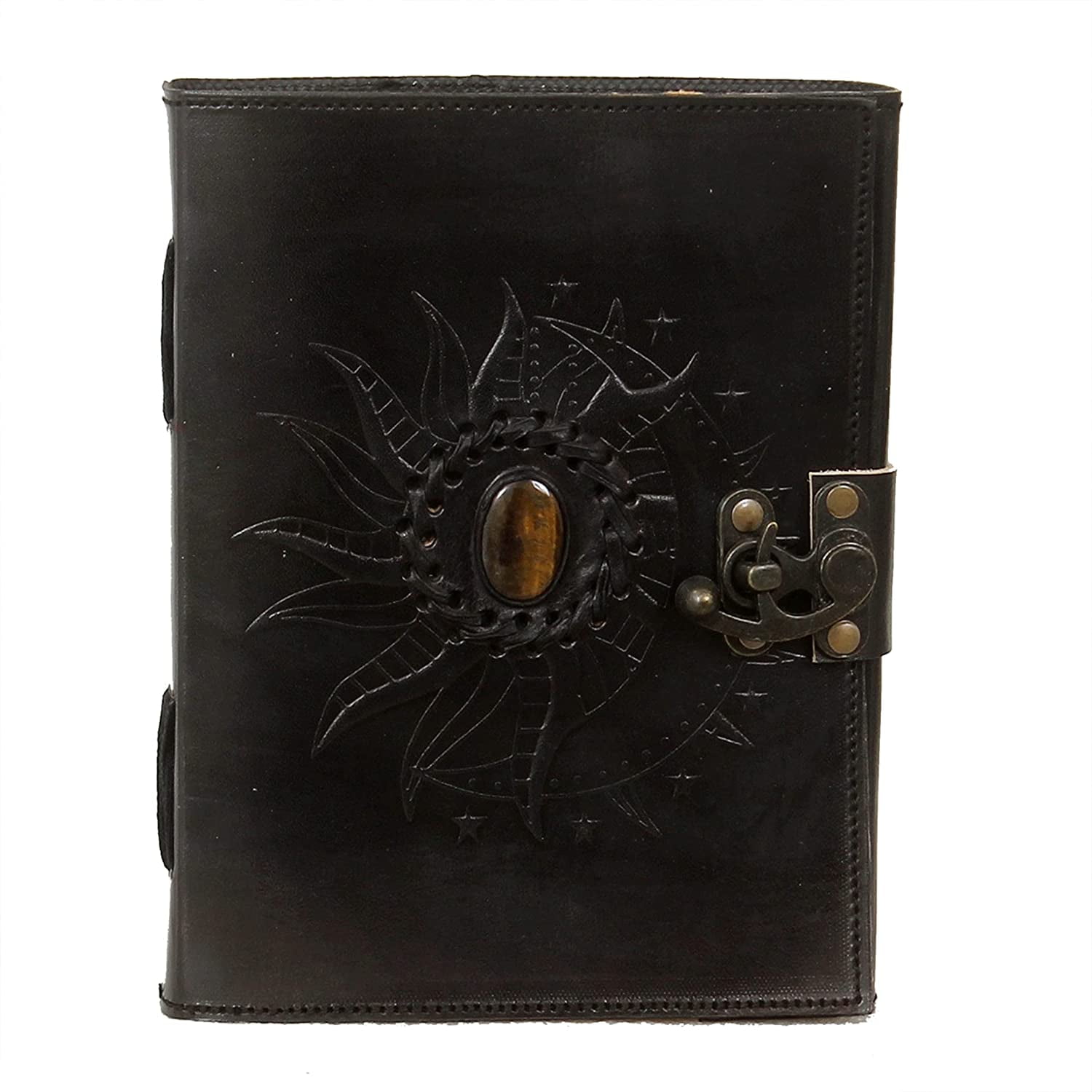 Cuero Bags 8" x 6" Leather Journal, Black, 100 Pages