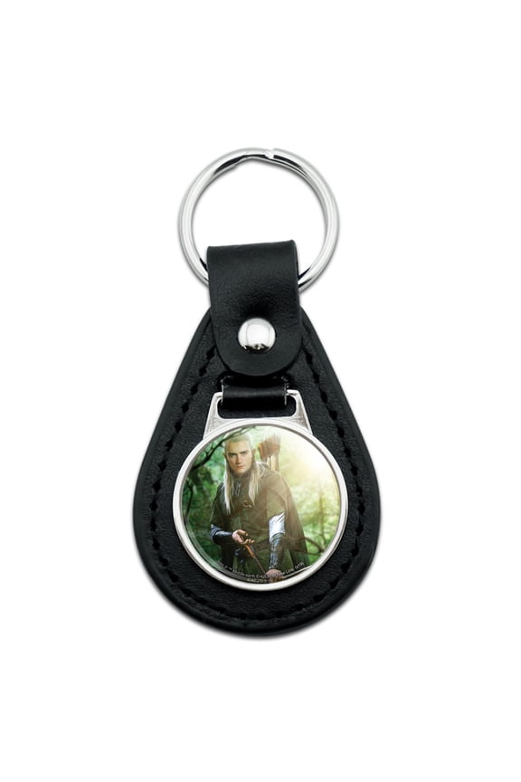 Black Leather THE LORD OF THE RINGS Legolas Character Keychain