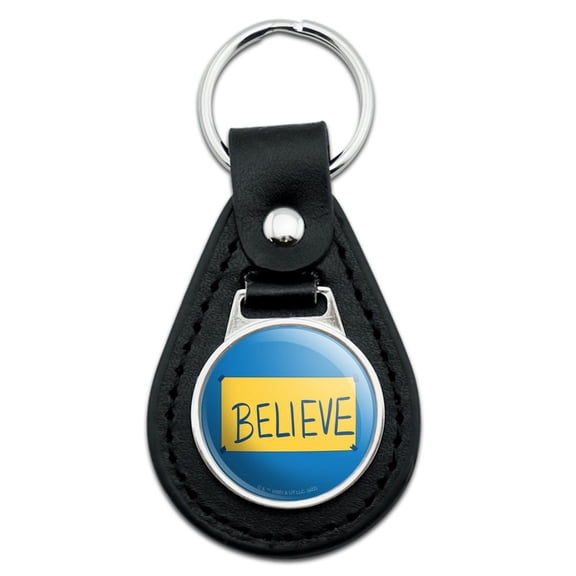 Black Leather Ted Lasso Believe Keychain