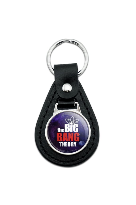 Black Leather The Big Bang Theory Logo Keychain