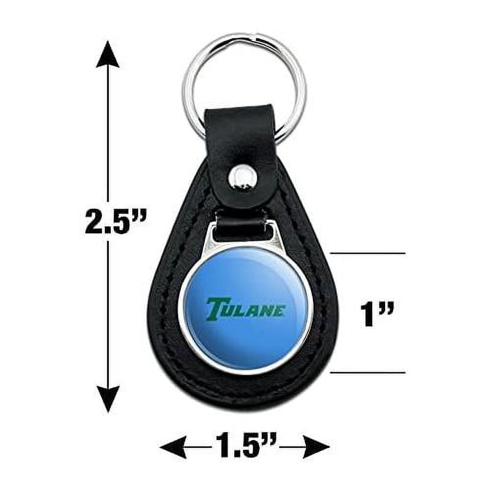 Black Leather Tulane University Secondary Keychain