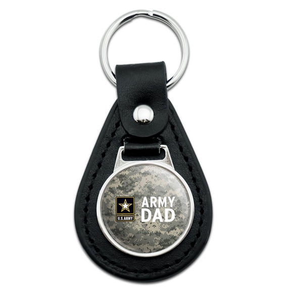 Black Leather U.S. Army Dad Keychain