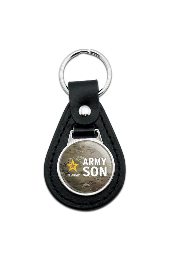 Black Leather U.S. Army Son Keychain