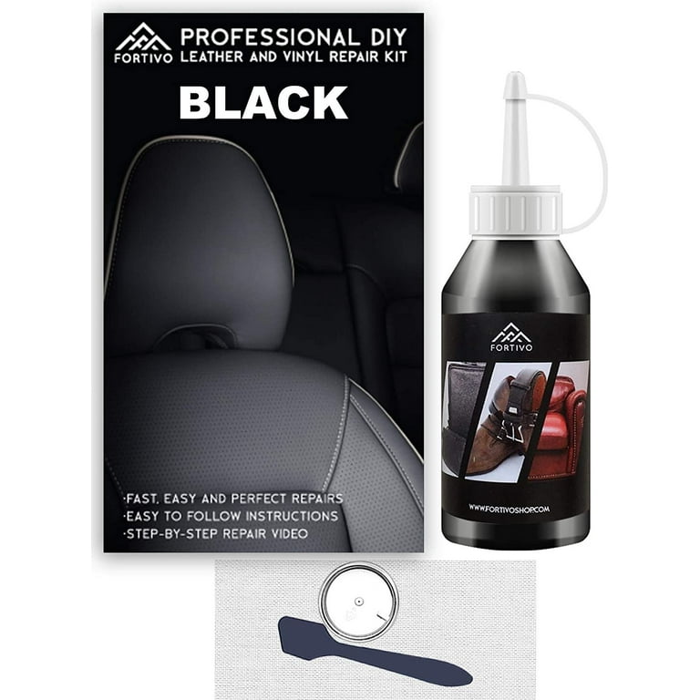 Black Leather and Vinyl Repair Kit - Furniture, Couch, Car Seats, Sofa,  Jacket, Purse, Belt, Shoes | Genuine, Italian, Bonded, Bycast, PU, Pleather