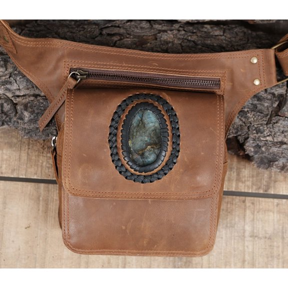 Black Leather Waist Belt with Metallic Studs, Adjustable,