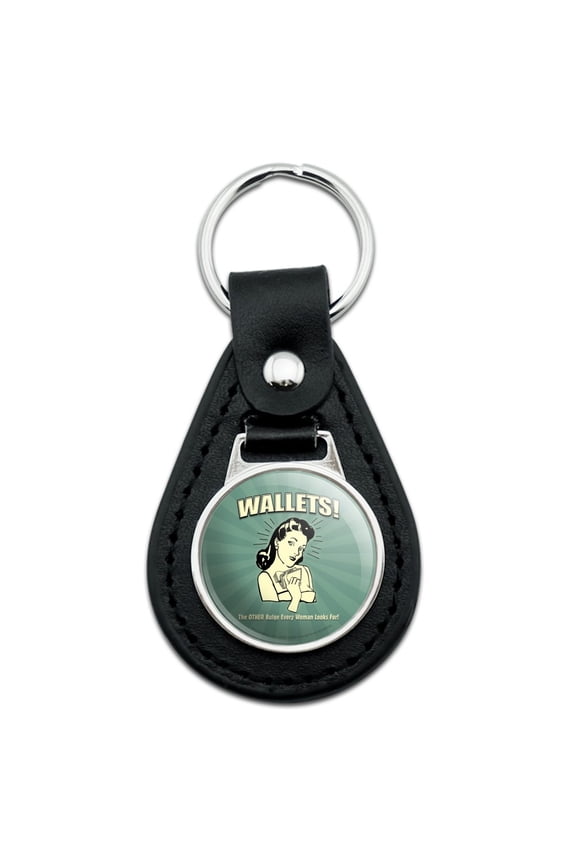 Black Leather Wallets The Other Bulge Every Woman Looks For Funny Humor Retro Keychain
