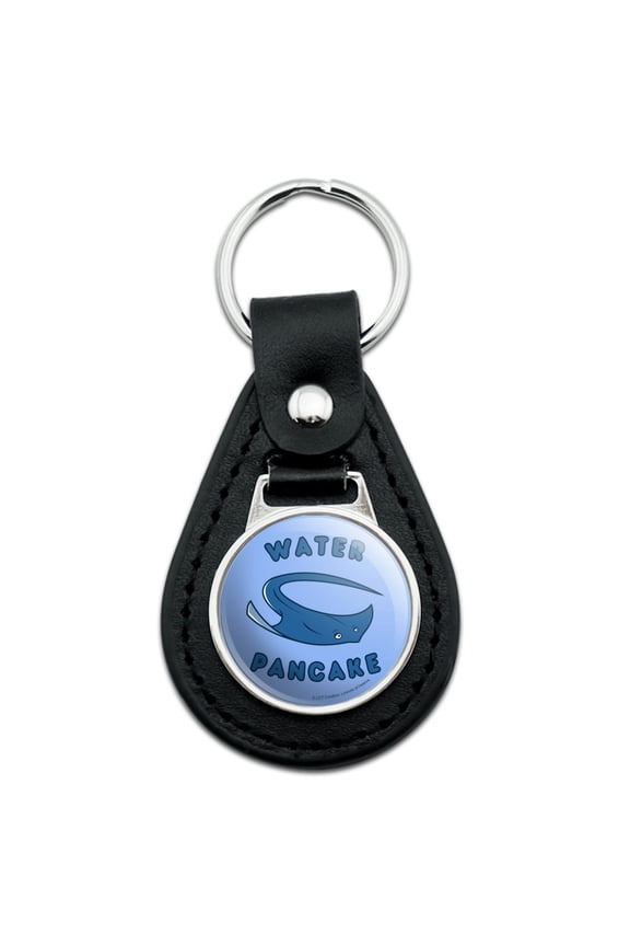 Black Leather Water Pancake Stingray Funny Humor Keychain