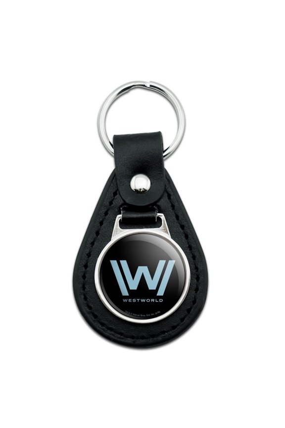 Black Leather Westworld Logo Keychain
