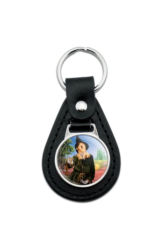 Black Leather Wizard of Oz Scarecrow Character Keychain