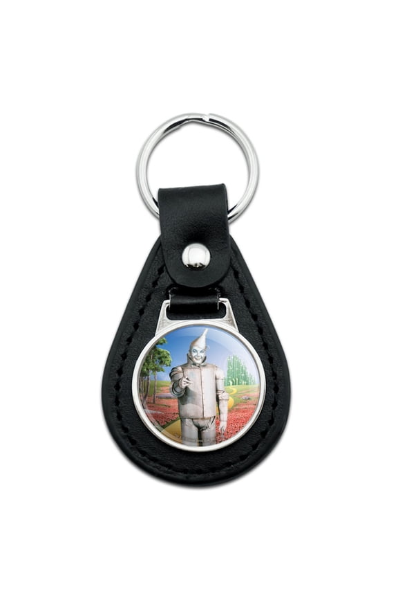 Black Leather Wizard of Oz Tin Man Character Keychain