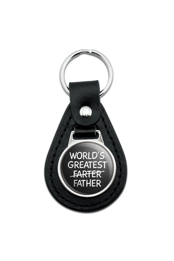 Black Leather World's Great Farter Father Keychain