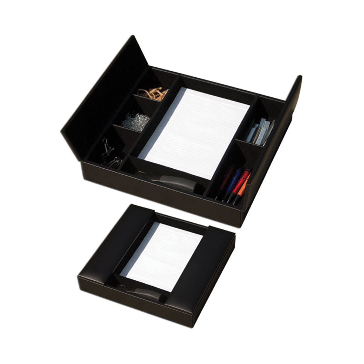 Black Leatherette Enhanced Conference Room Organizer