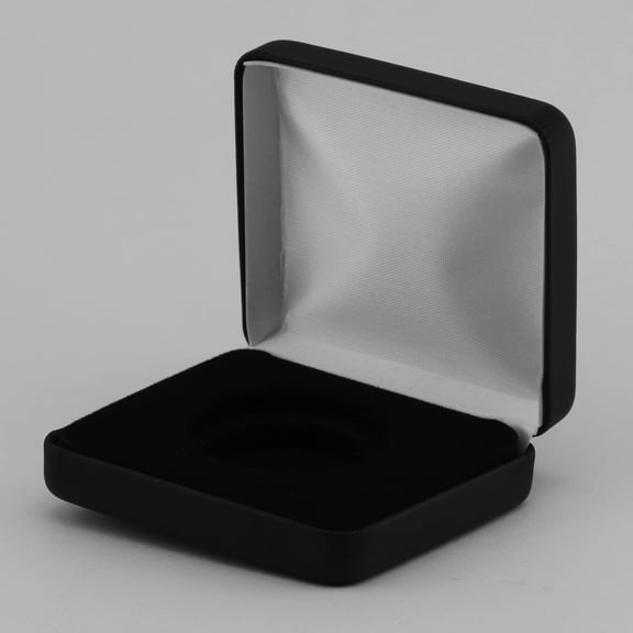 Black Leatherette Model "H" Air-Tite Single Coin Holder Display Box Case for H-38 1oz Silver Dollar Direct Fit Coin Capsule