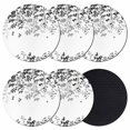thumbnail image 1 of Black Leaves Coasters Set of 6, Absorbent Coasters for Drinks, Summer Botanical Coaster for Desk Coffee Table Protection, Home Decor House Warming Gifts 4", 1 of 8
