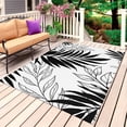 thumbnail image 1 of Black Leaves Outdoor Rug for Patio/Deck/Porch, Non-Slip Large Area Rug 5 x 7 Ft, Abstract Modern Geometric Lines Simple Art Indoor Outdoor Rugs Washable Area Rugs, Camping Rug Carpet Runner, 1 of 8